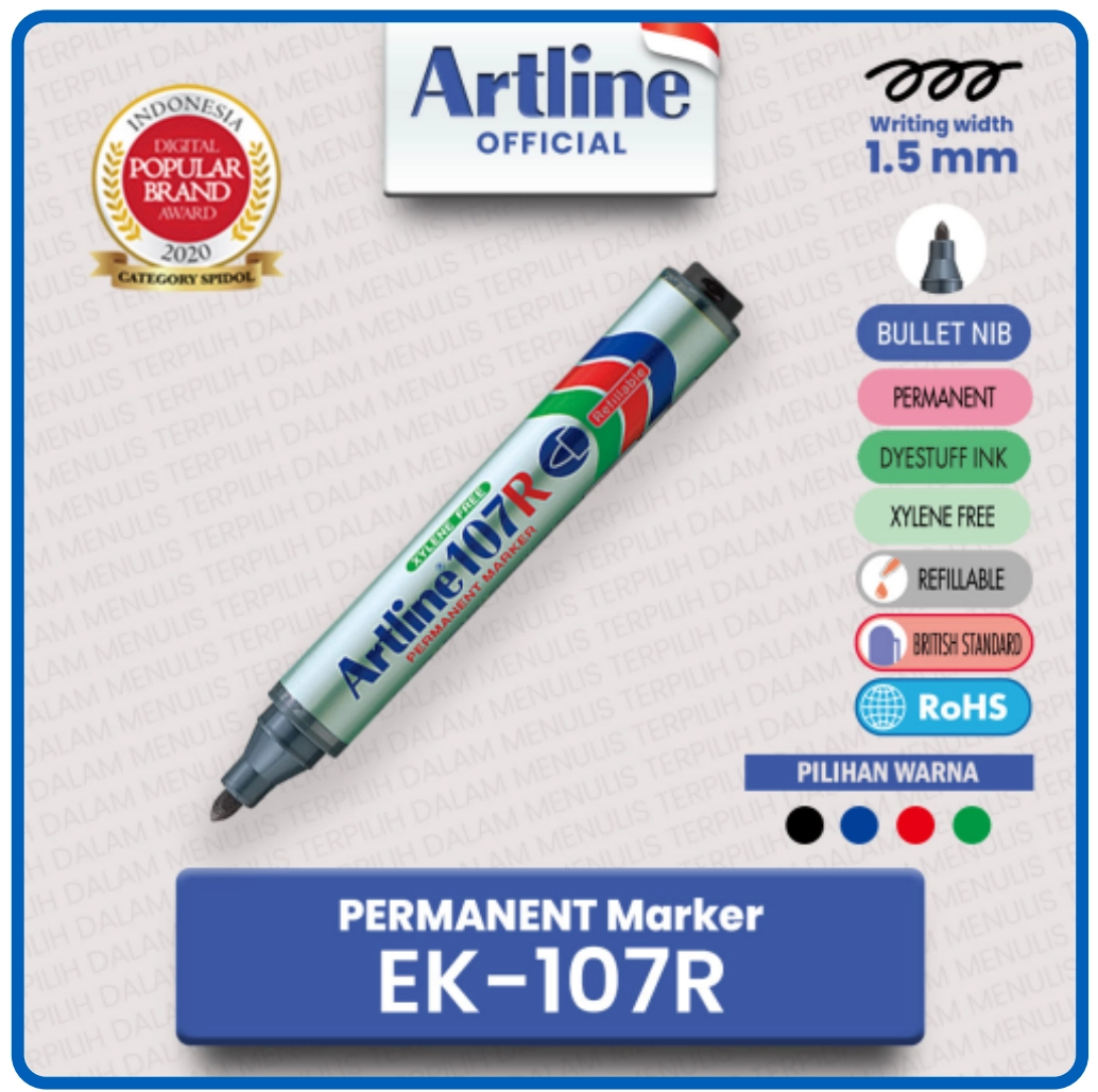 Artline Permanent Marker 107R - PT Bangkit Perkasa Sukses